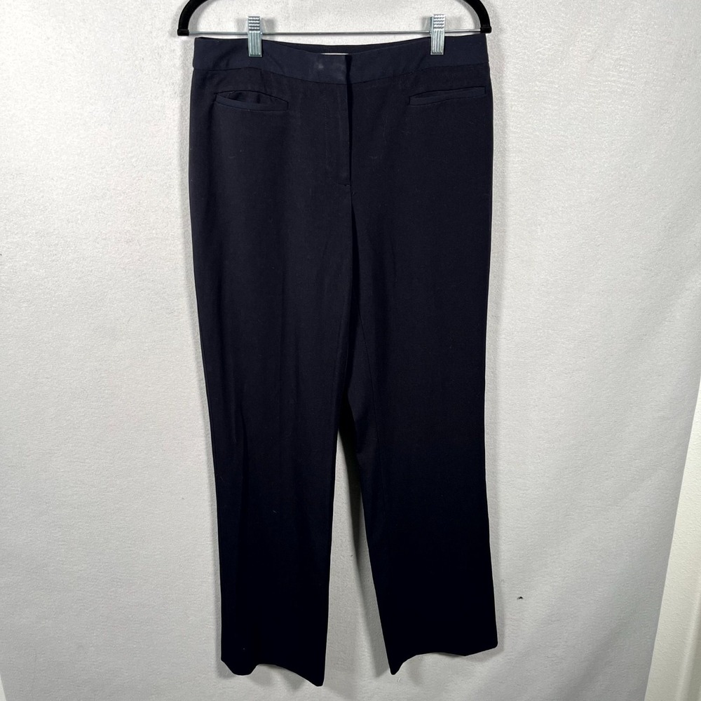 Liz Claiborne Audra Dress Pants Womens 6 Navy Blue Straight Leg Formal Business
